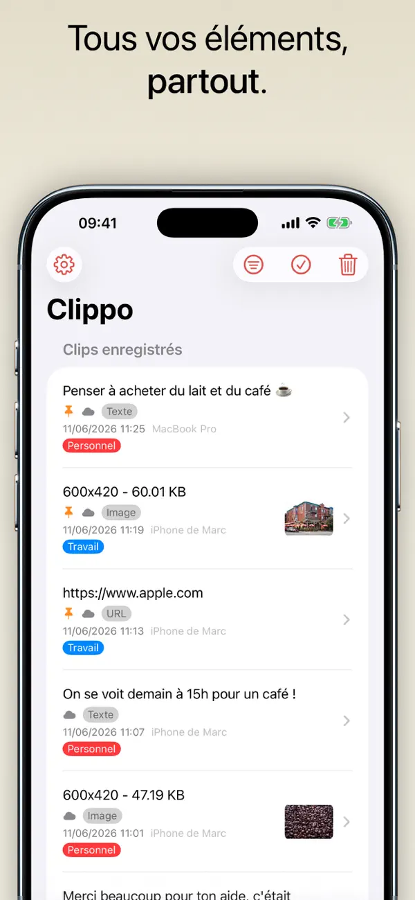 Screenshot #1 pour Clippo - Presse-papiers