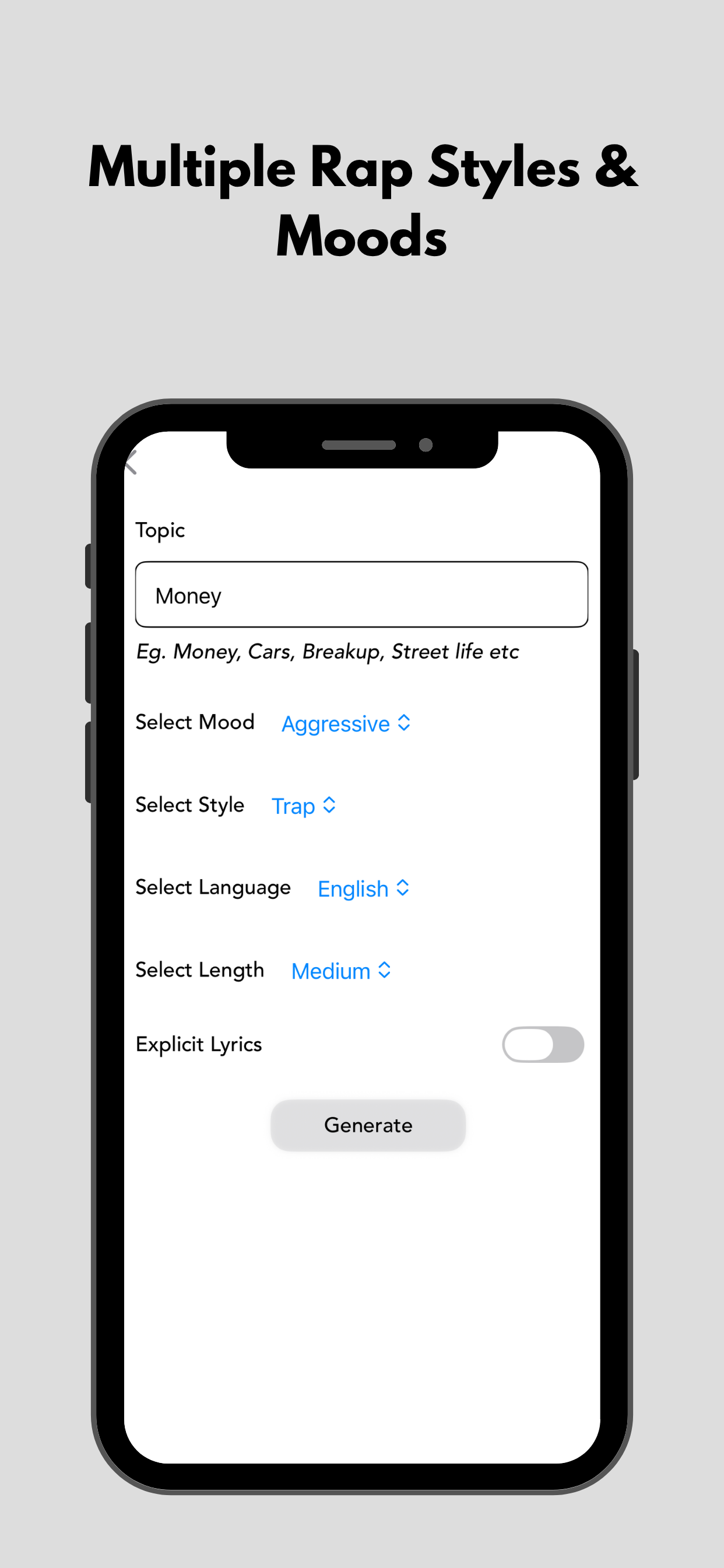 Rap Lyrics AI - Rap Maker