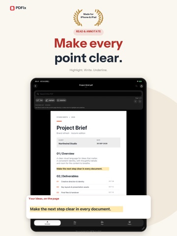 PDFix: PDF Scanner & Editor iPad screenshot