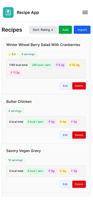 Recipe Import screenshot 2