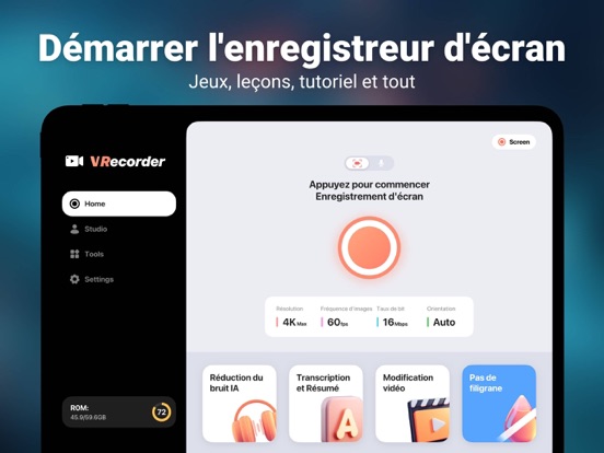 Screenshot #4 pour Enregistreur d'écran Vrecorder