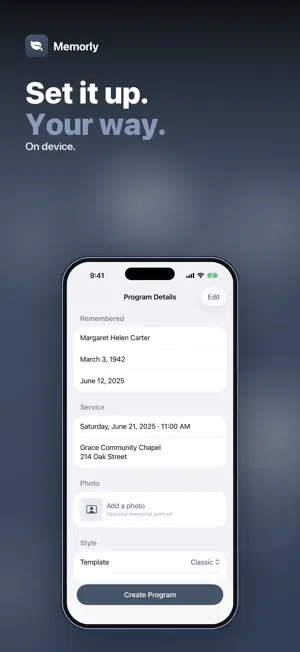 Memorly: Funeral Program screenshot 2