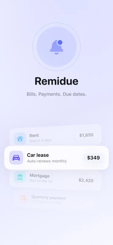 Remidue - Due Reminder screenshot 1 of 4