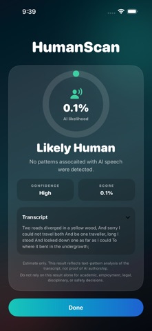 HumanScan iPhone screenshot