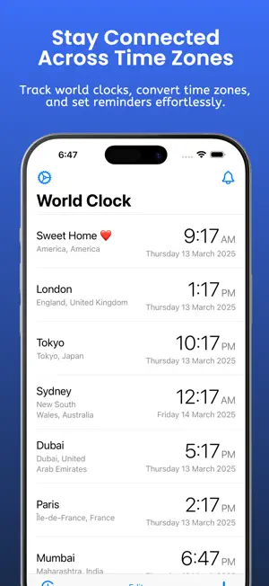 World Clock & Time Converter screenshot 1
