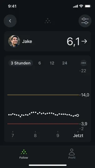 Screenshot von Dexcom Follow auf dem iPhone 10