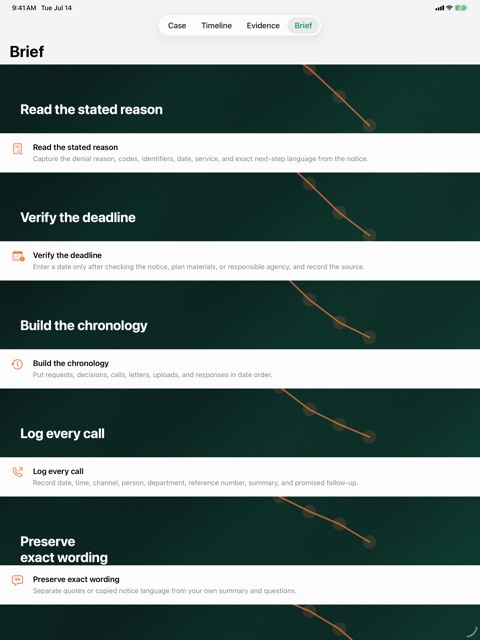 Appealrail: Claim Organizer screenshot 6