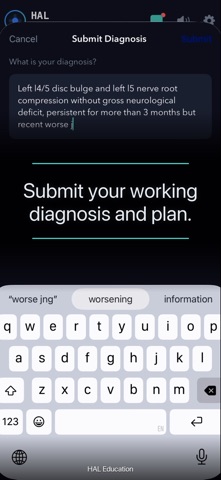 HAL Virtual Patient screenshot
