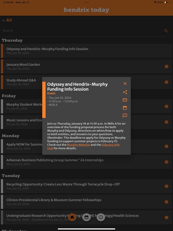 Hendrix Today iPad screenshot 2 - Education app