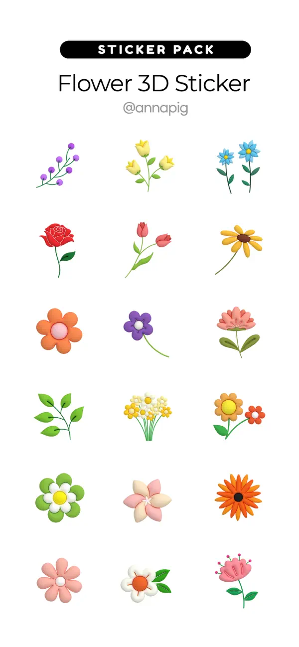Screenshot #1 pour Flower 3D Sticker
