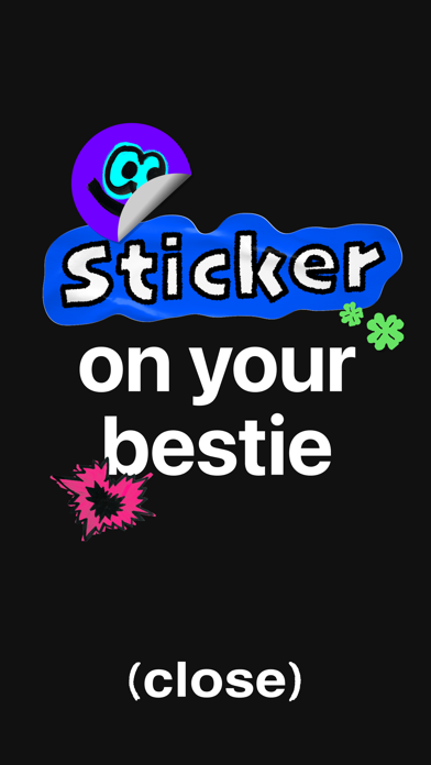 (close): social sticker app Screenshot