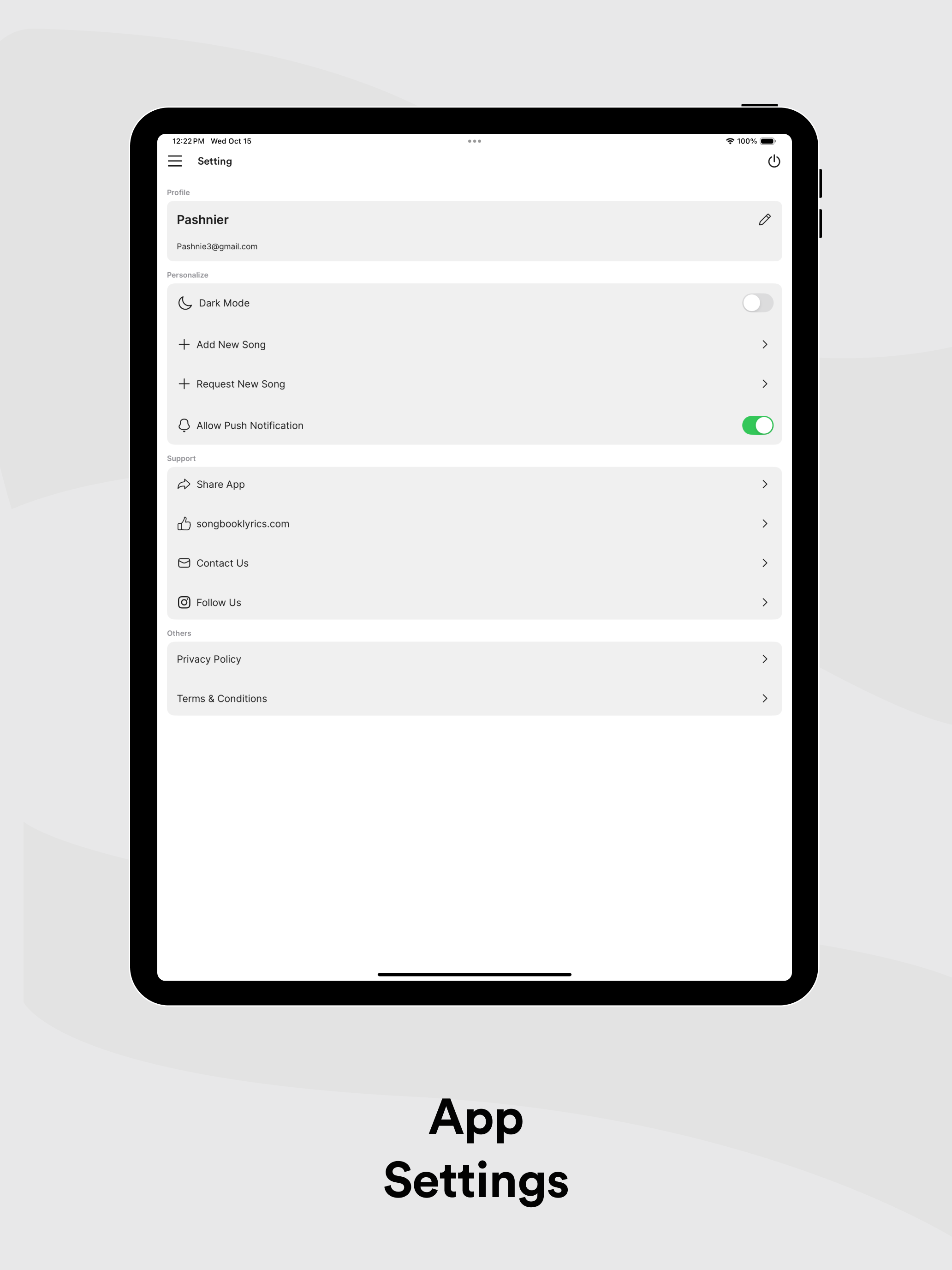Personalize Songbook