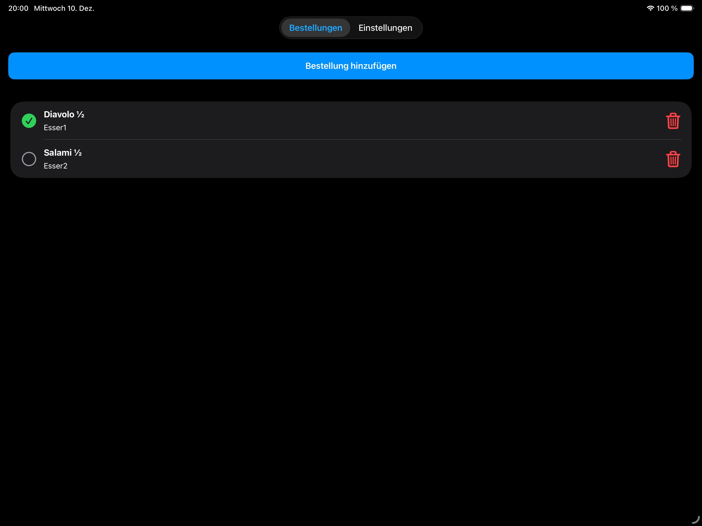 Pizza Order Helper Screenshot