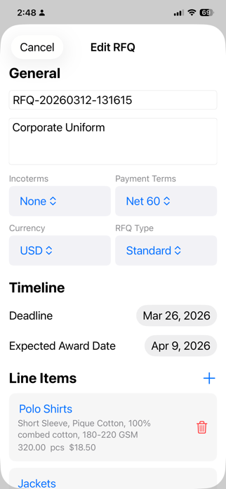 OpenRFQ – RFQ Sourcing Screenshot 3 of 10