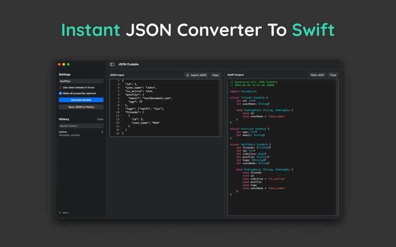 JSON Codable screenshot