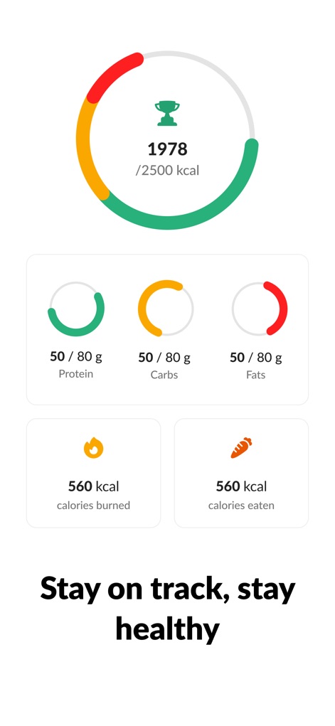 Calo - كالو - The app features a comprehensive progress tracking dashboard, visually displaying daily caloric intake and macro goals for protein, carbs, and fats.
