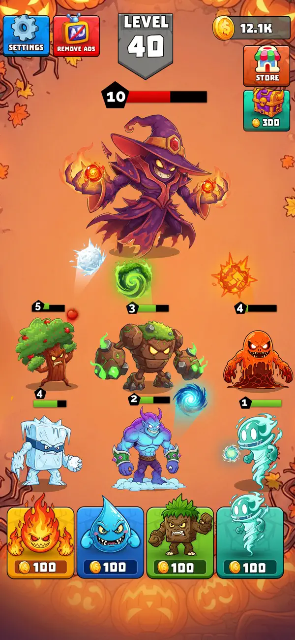 Elemental Battle: Merge Game iOS Mod IPA screenshot 2 - iOS game interface