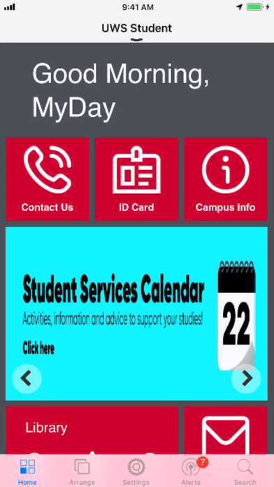 UWS Student App Screenshot