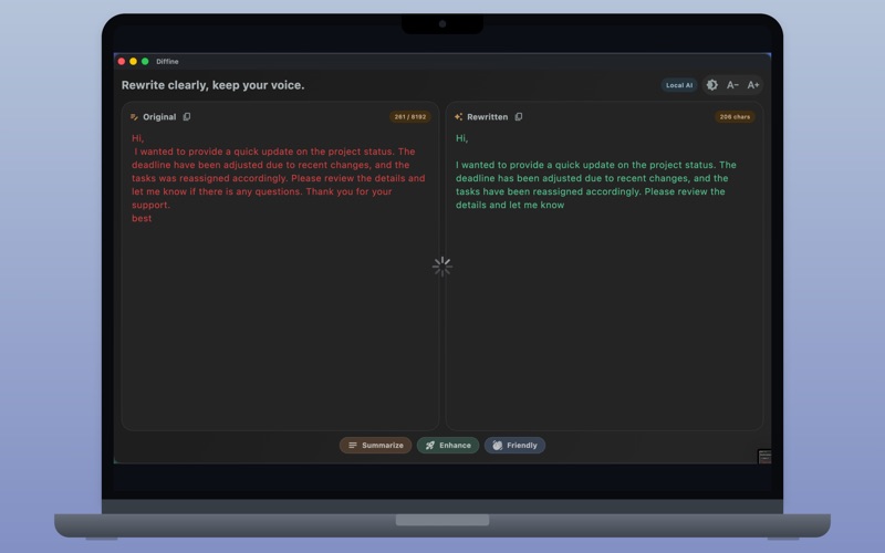 Diffine screenshot