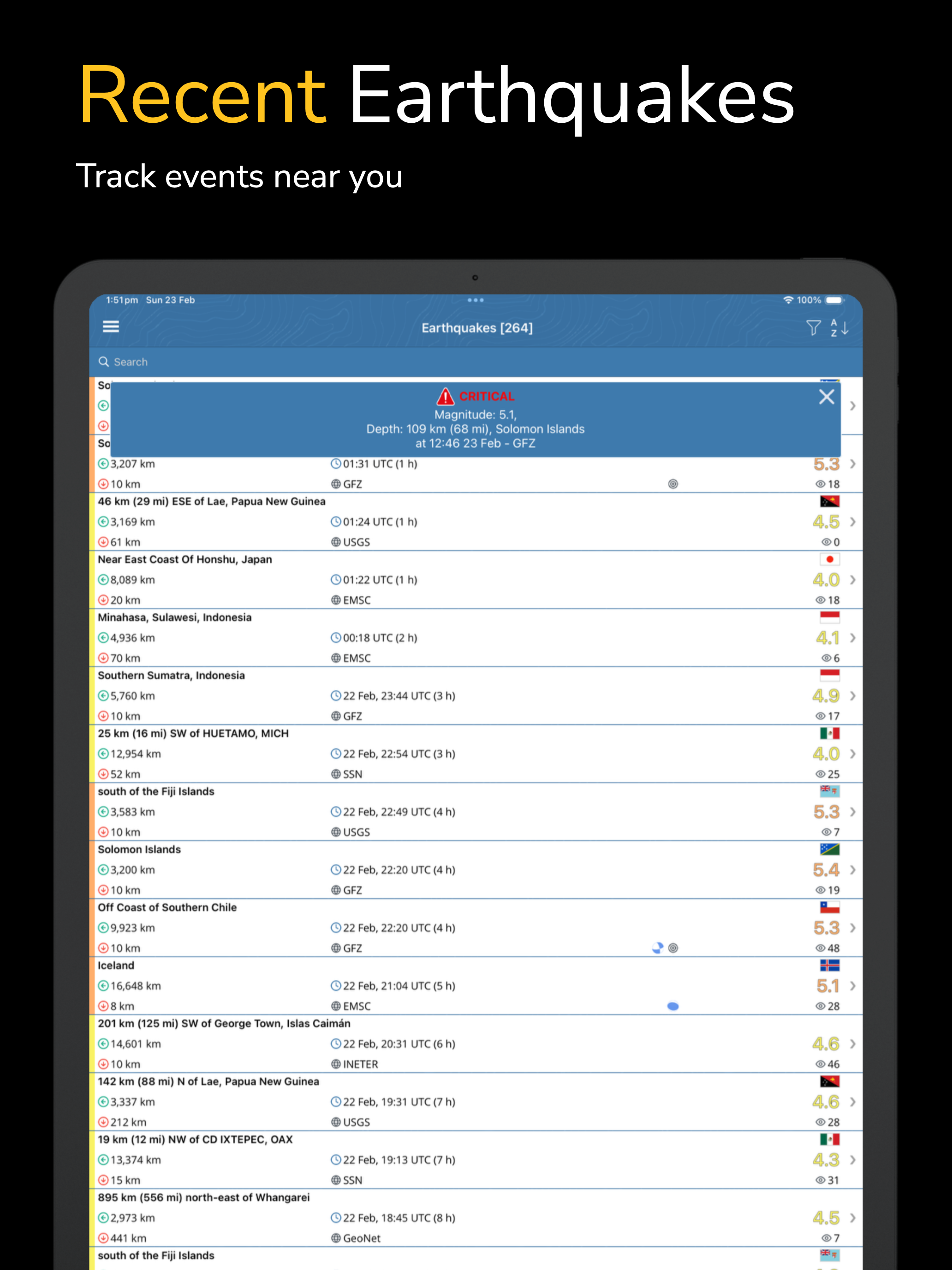 Earthquake+ Alerts & Tracker