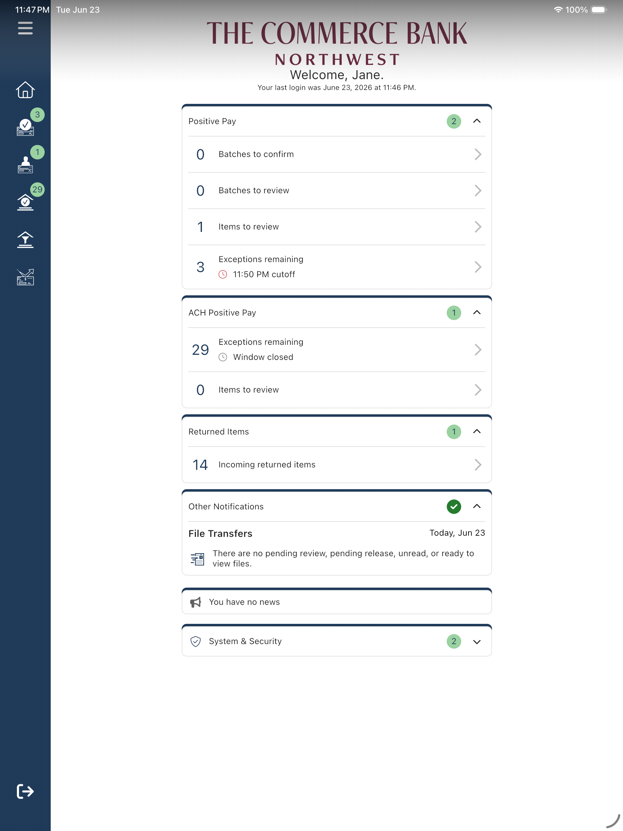 TCBNW Positive Pay screenshot 9