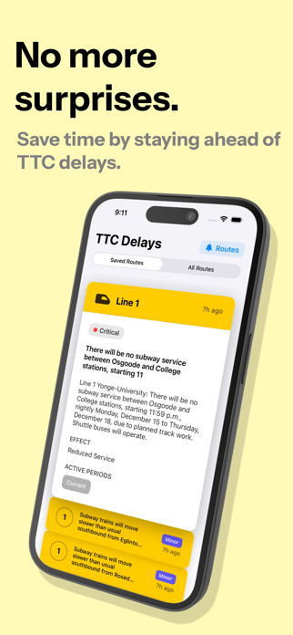 TTC Disruption Alerts Screenshot 1 of 4