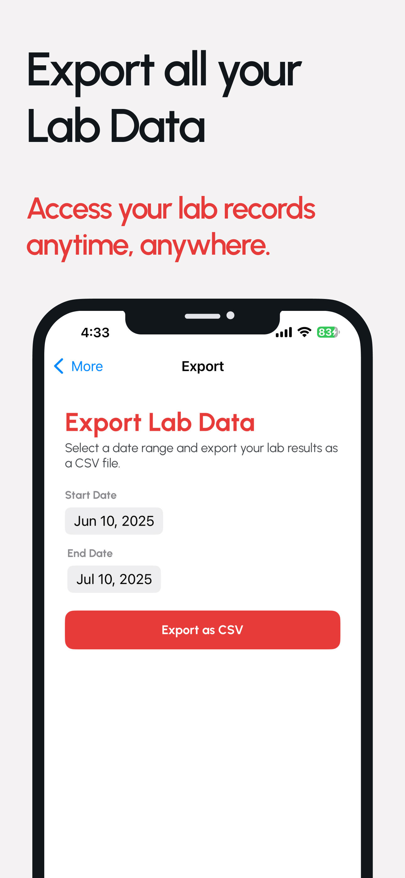 Lab Blood Test Result VitalDot