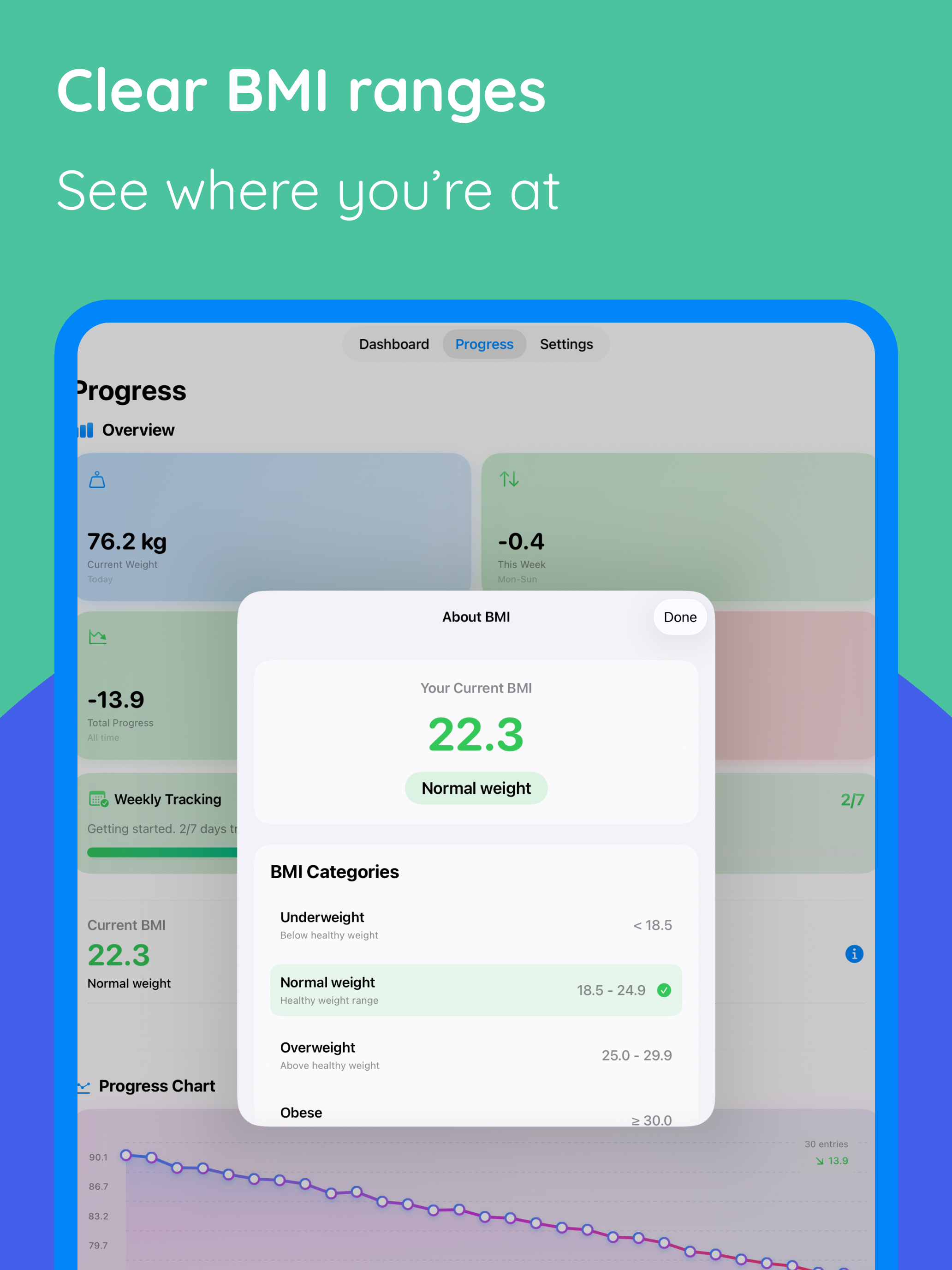 BMI calculator: Weightnote
