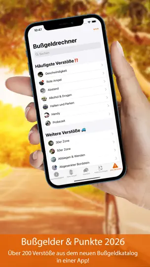 Screenshot von Bußgeldrechner 2026+ auf dem iPhone 1