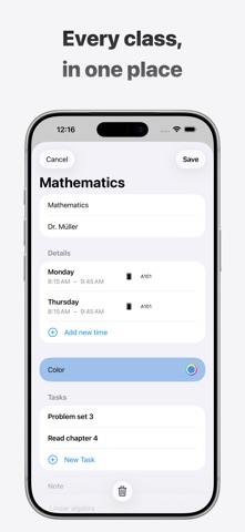 Timetable – Schedule & Tasks Screenshot 2 of 5