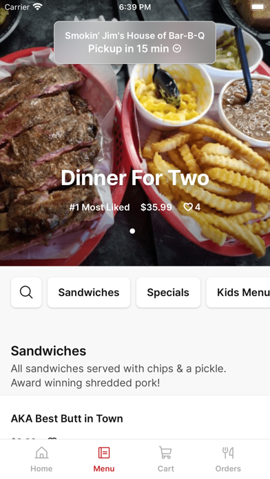 Smokin’ Jim's BBQ iPhone screenshot 2 - Food & Drink app