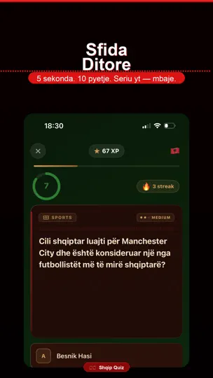 Captura de pantalla de Shqip Quiz en iPhone 6