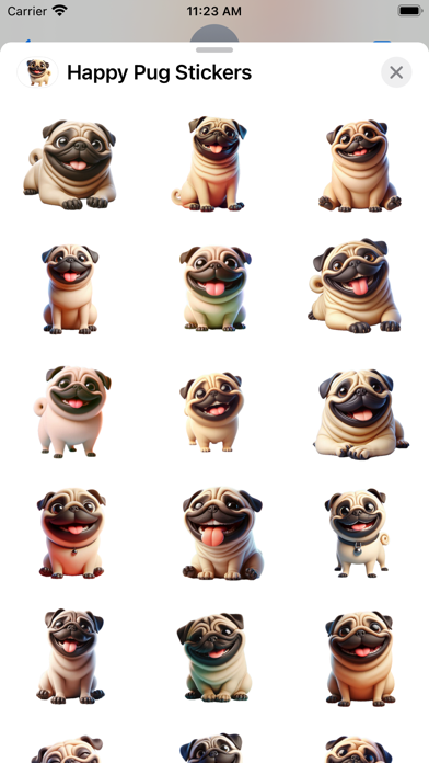 Screenshot 1 of Happy Pug Stickers App