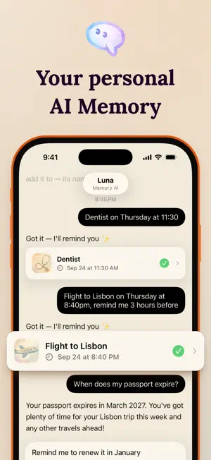 Memory AI - Reminders & Tasks screenshot 1