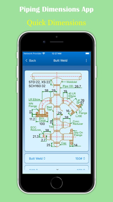 Piping Dimensions App Screenshot