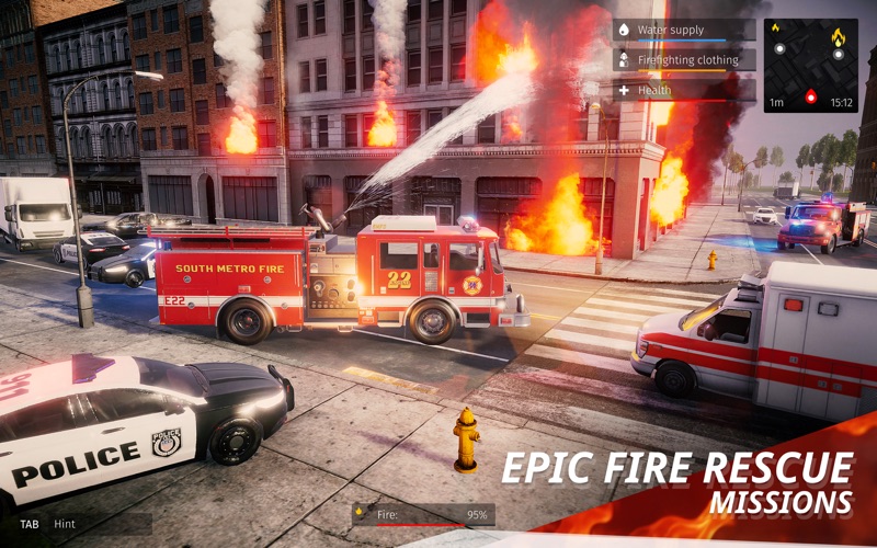 Firefighter Simulator: 911 Car Screenshot