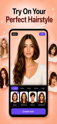 Hairstyle Try On: Hair Muse AI iPhone screenshot