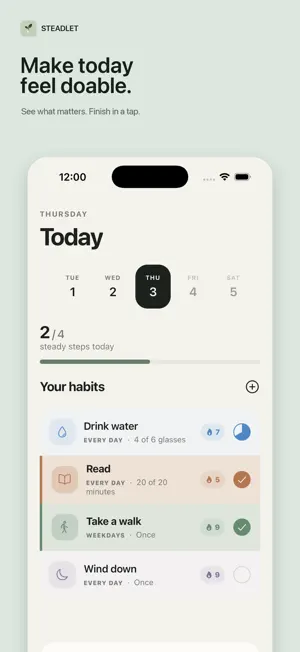 Steadlet: Goal & Habit Tracker screenshot 1