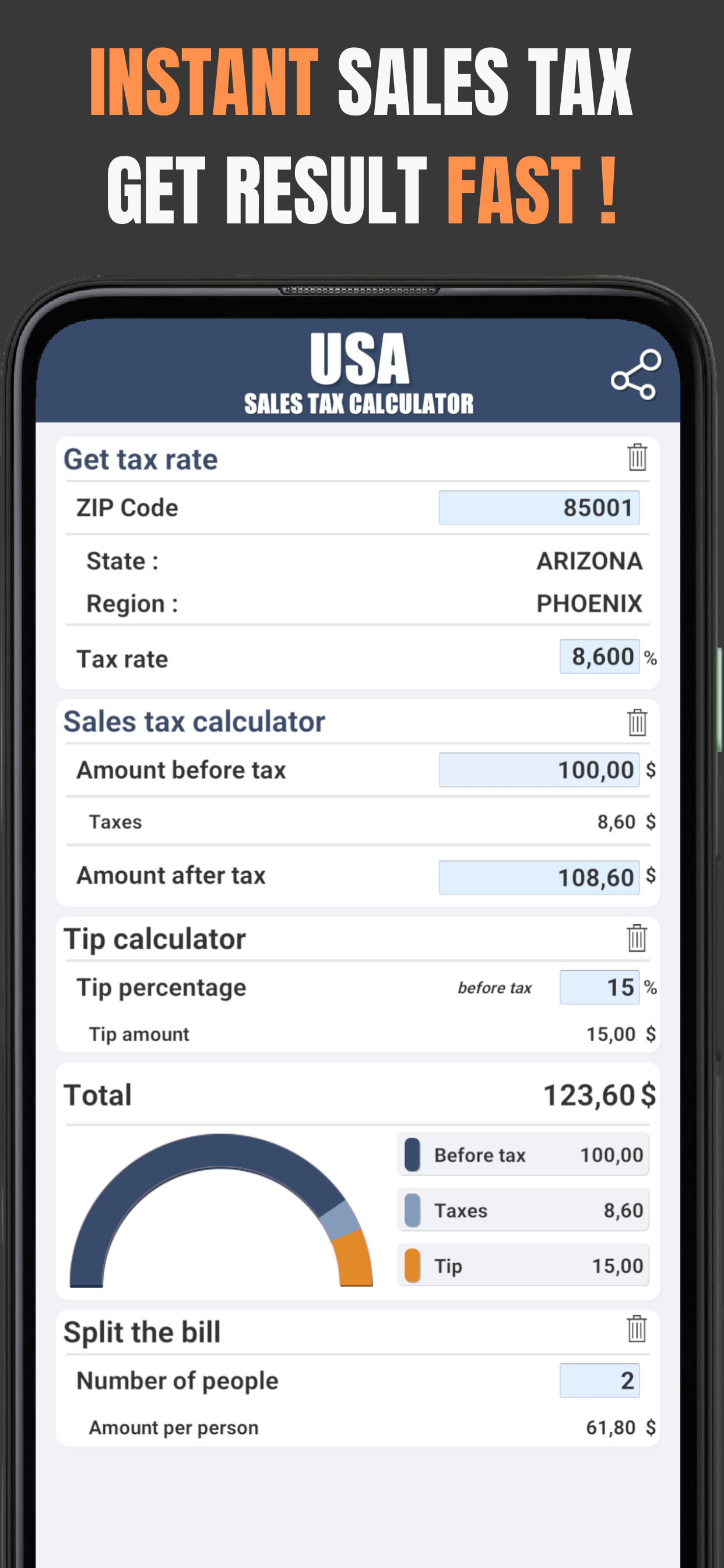 US Sales Tax Calculator screenshot 3