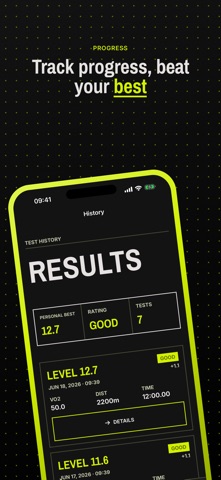 BeepArc: Beep Test & VO2 Max iPhone screenshot