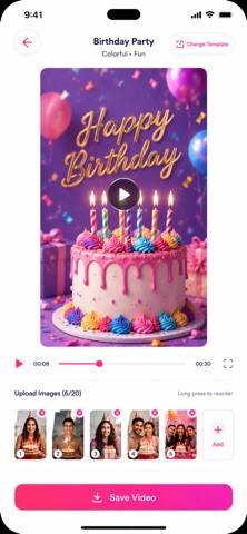 Birthday Video  ‎ iPhone screenshot