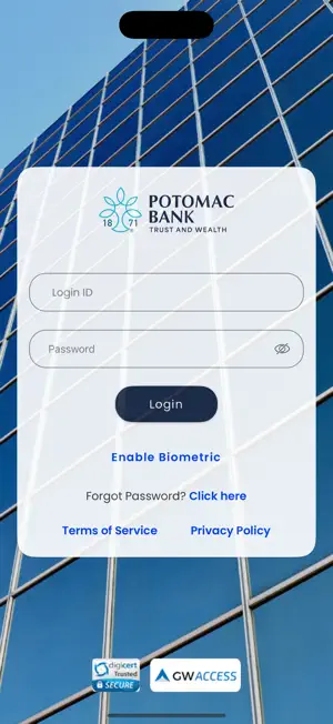 Potomac Bank Wealth GWAccess screenshot 1