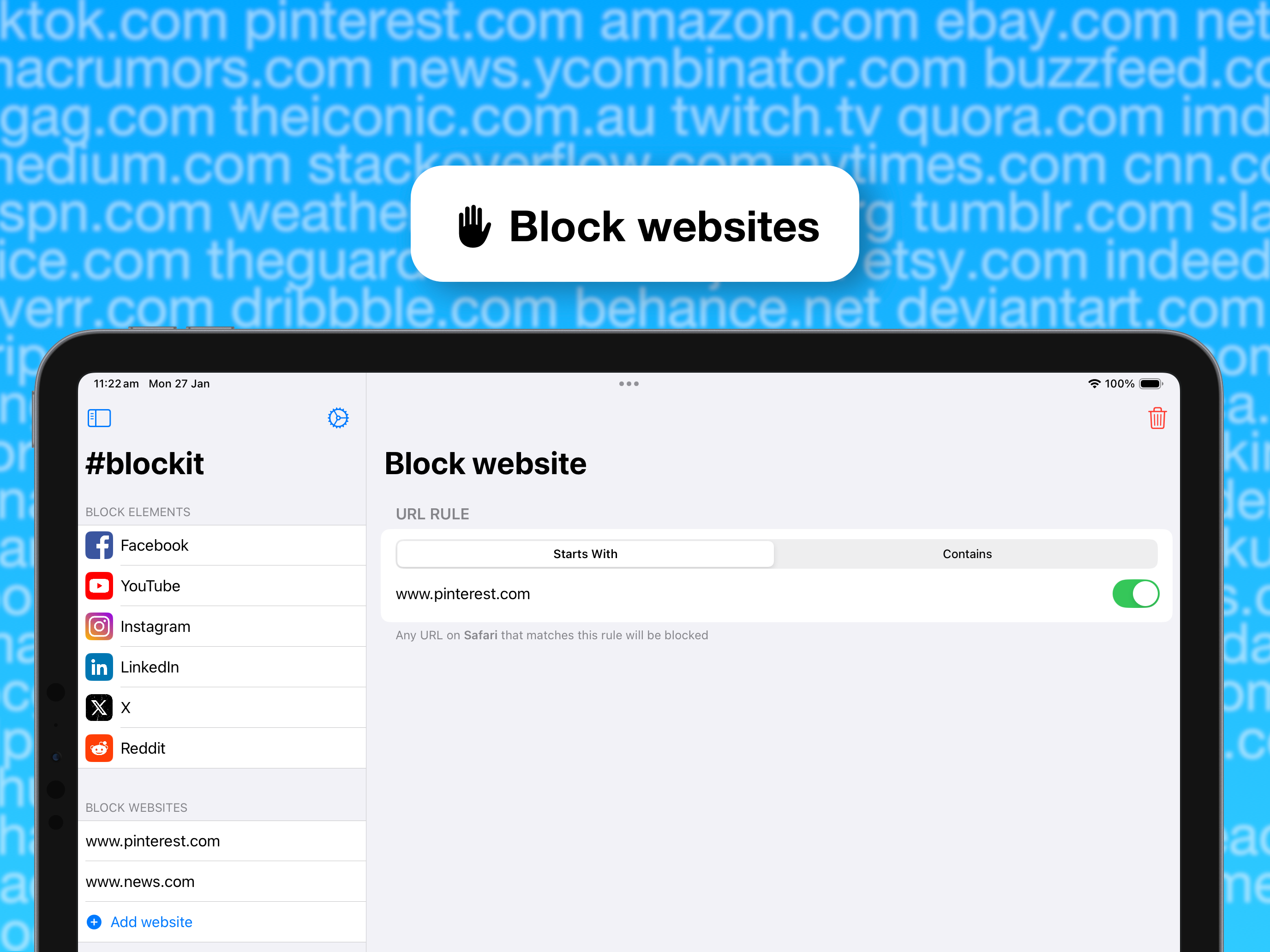 #blockit: Block distractions