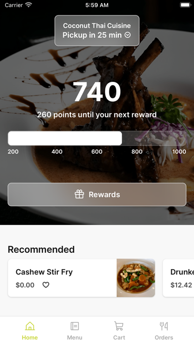 Coconut Thai Cuisine App app screenshot