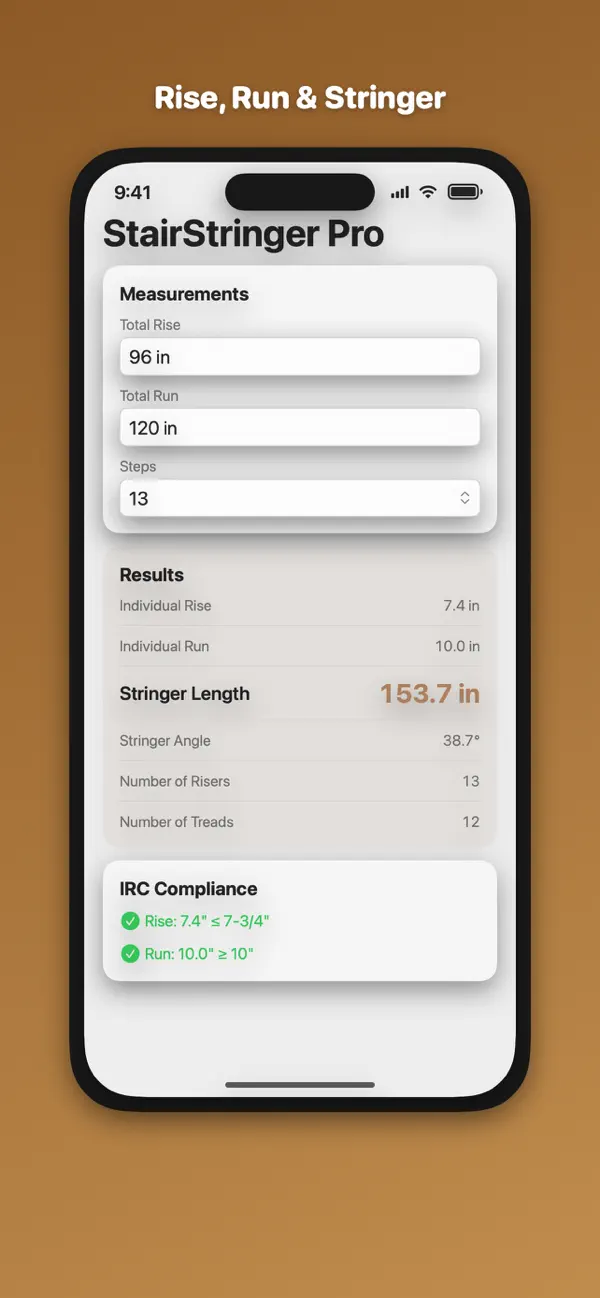 Screenshot #3 pour Stair Stringer Calculator