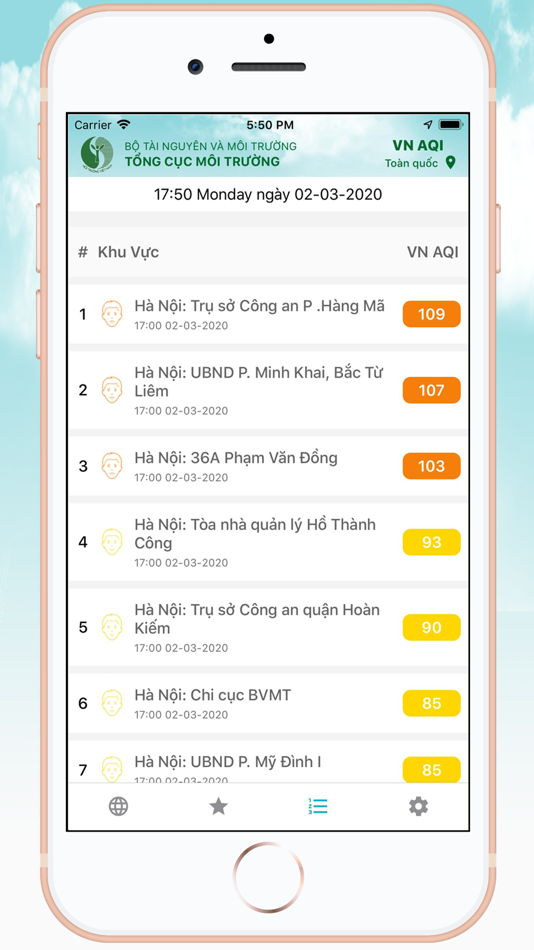 #3. VN Air (iOS) 由: NORTHEN CENTRE FOR ENVIRONMENTAL MONITORING -VIETNAM ENVIRONMENT ADMINISTRATION