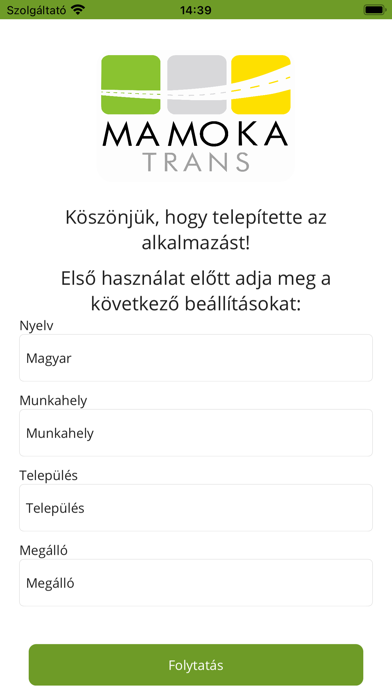 MAMOKA - Járatkövetés Screenshot