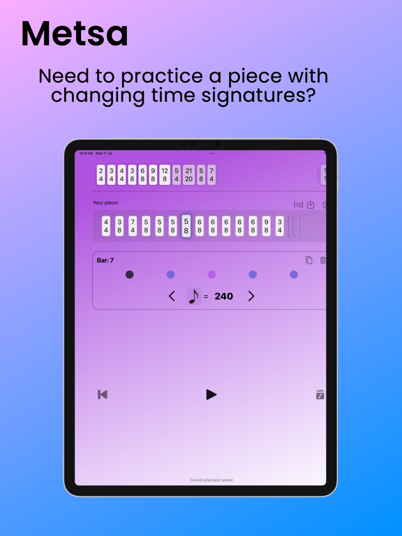 Metsa Metronome and Tuner iPad screenshot 1 - Music app