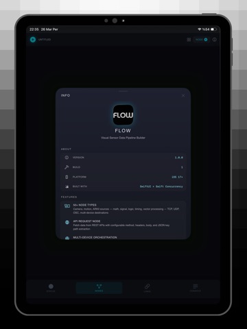Flow - Sensor Data Pipeline iPad screenshot