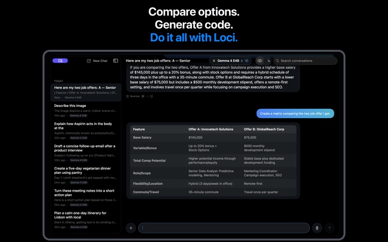 Private & Local AI: Loci iPhone screenshot